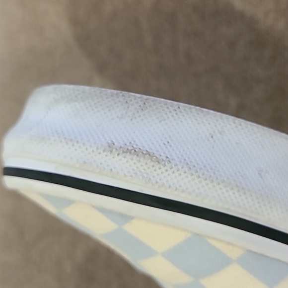 Vans slip on canvas shoes.  Light blue checkerboard Wonen's size 7 - Picture 11 of 13